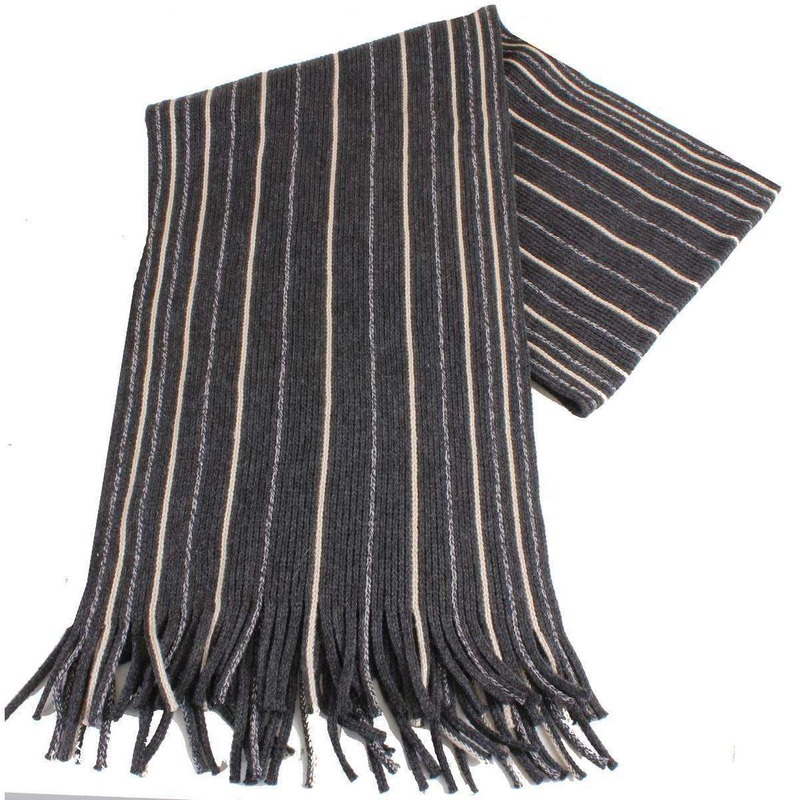 Bassin and Brown Bingham Striped Scarf – Charcoal/Grey
