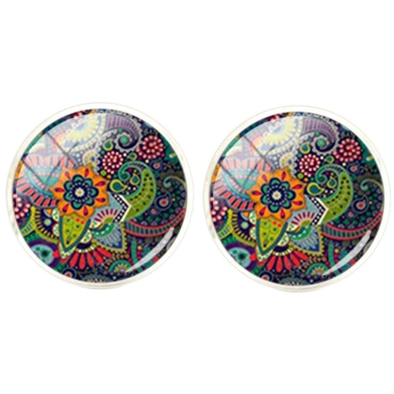 Bassin and Brown Bohemian Flower Cufflinks – Multi-colour