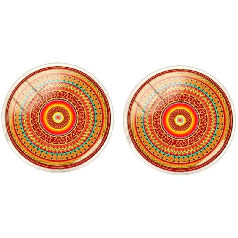 Bassin and Brown Bohemian Swirl Cufflinks – Orange/Red/Green