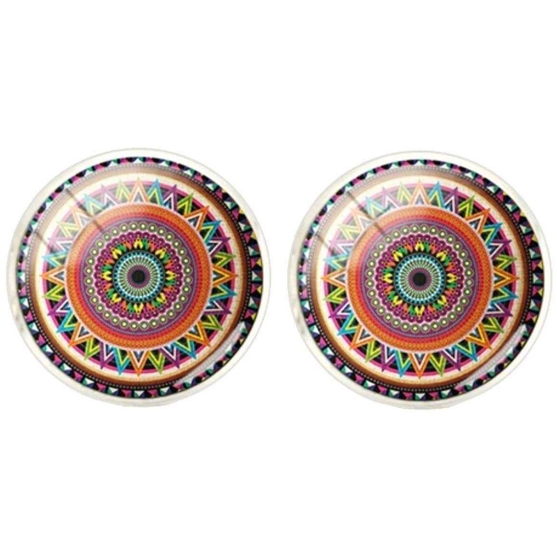 Bassin and Brown Bohemian Swirl Cufflinks – Wine/Green/Yellow