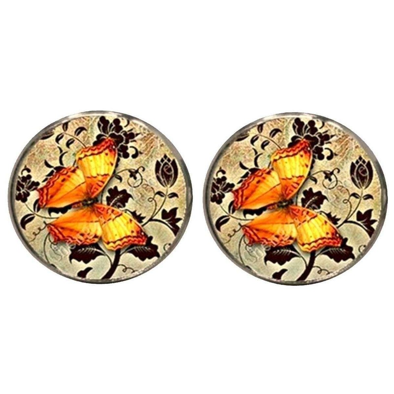 Bassin and Brown Butterfly Cufflinks – Yellow/Fawn