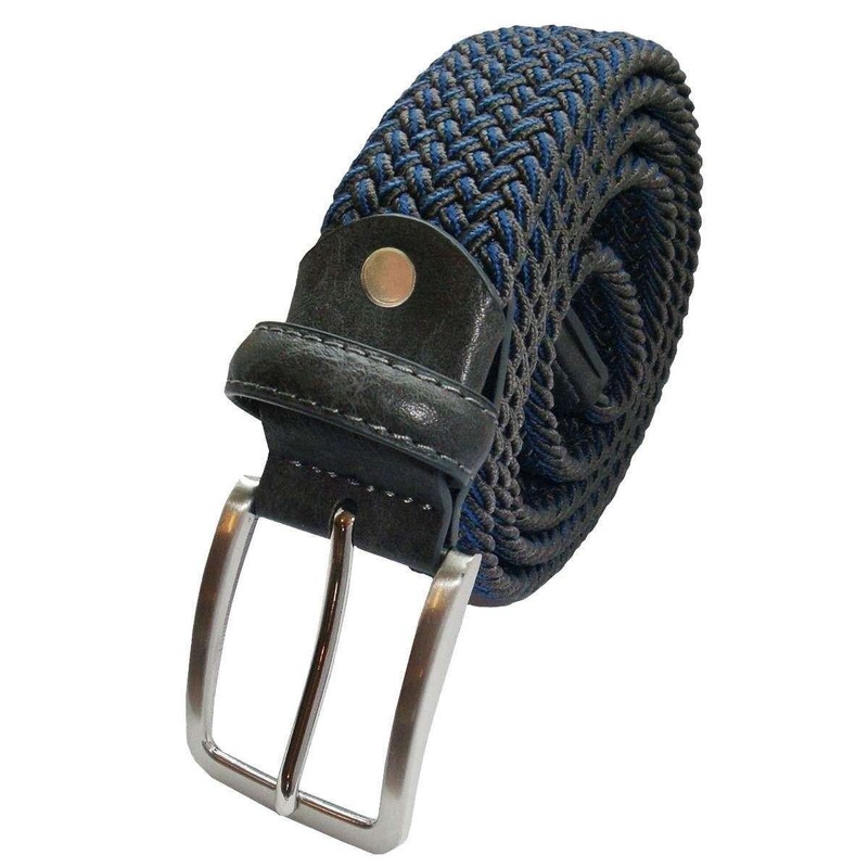 Bassin and Brown Chevron Stripe Woven Belt – Charcoal Grey/Blue