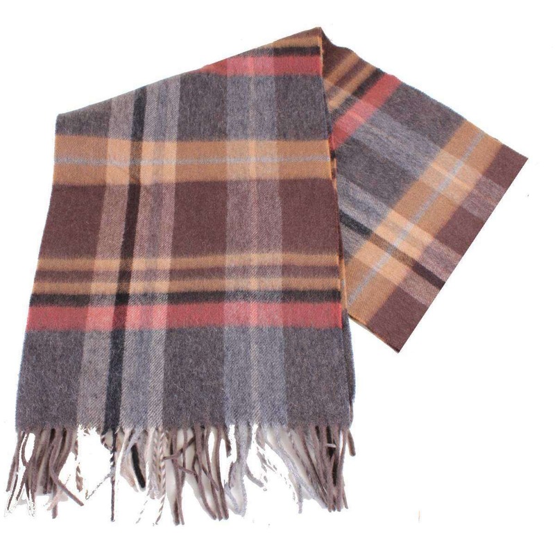 Bassin and Brown Cruyff Checked Wool Scarf – Brown/Chocolate