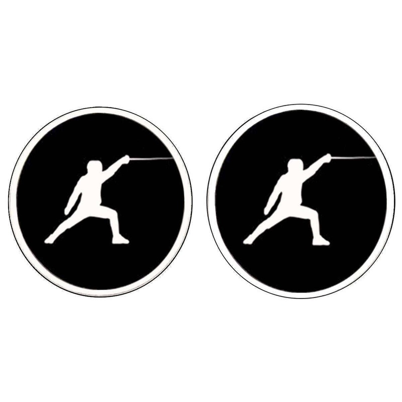 Bassin and Brown Fencing Cufflinks – Black/White