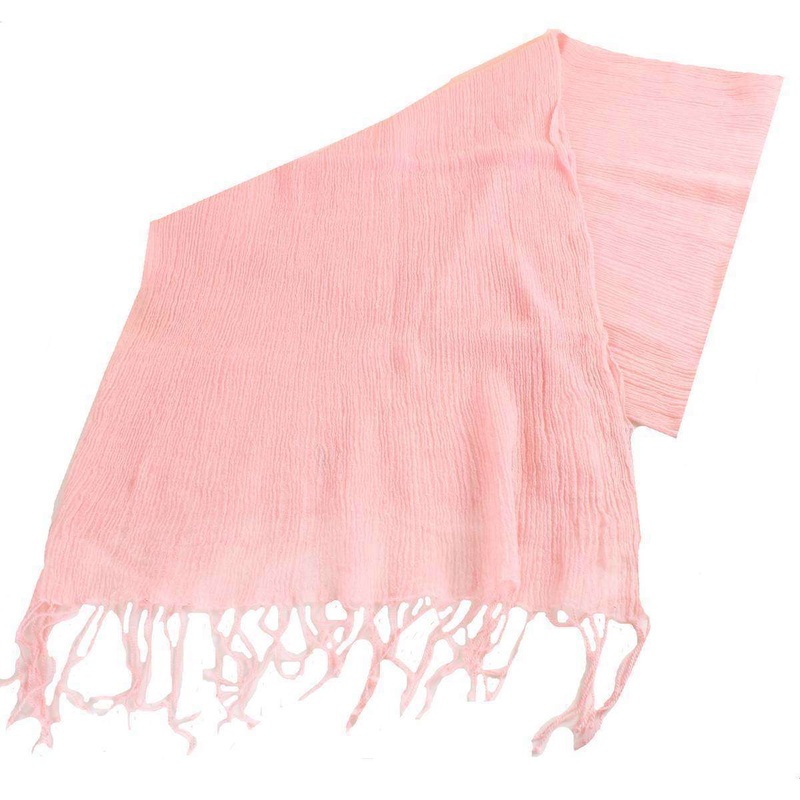 Bassin and Brown Gower Plain Textured Wool Scarf – Pink