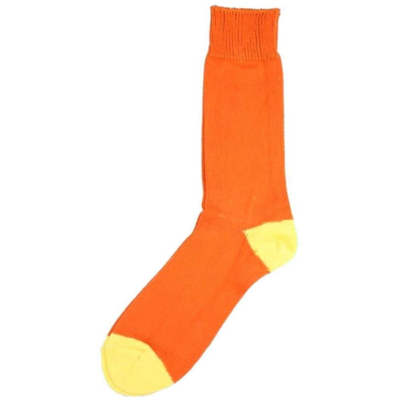 Bassin and Brown Heel and Toe Socks – Orange/Yellow
