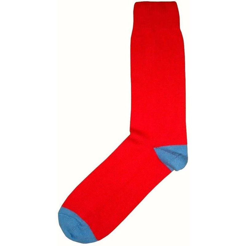 Bassin and Brown Heel and Toe Socks – Red/Blue