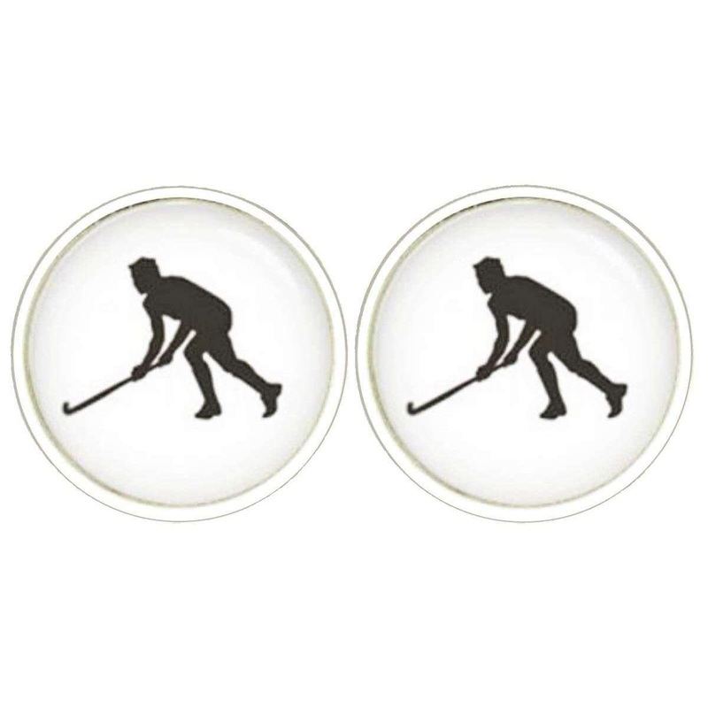 Bassin and Brown Hockey Player Cufflinks – White/Black