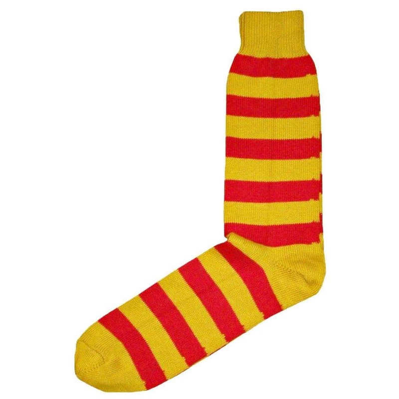 Bassin and Brown Hooped Stripe Socks – Yellow/Red