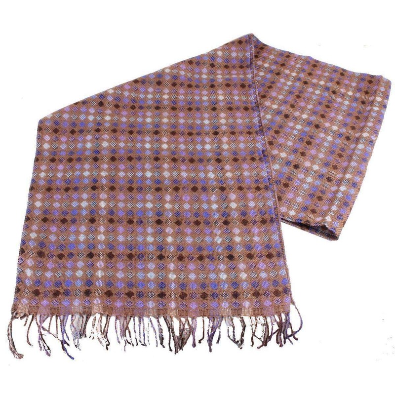 Bassin and Brown Messi Mini Diamond Wool Scarf – Brown/Blue