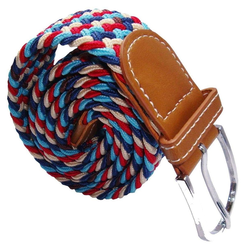 Bassin and Brown Multi Woven Belt – Blue/Red/Beige/Navy