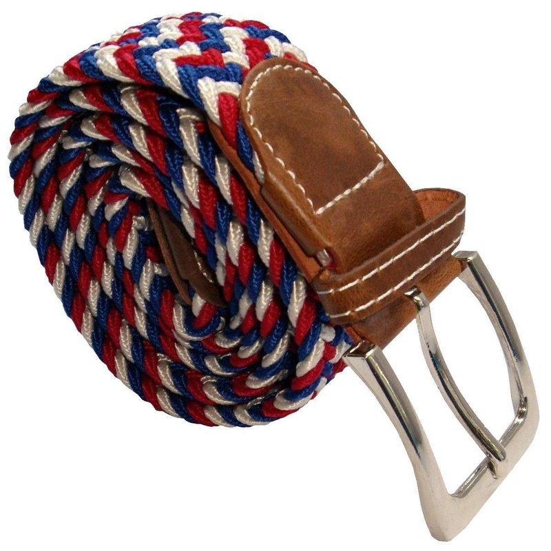 Bassin and Brown Multi Woven Belt – Red/White/Blue