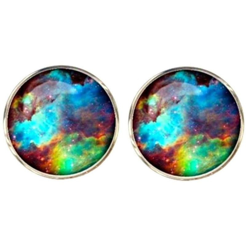 Bassin and Brown Nebula and Galaxy Cufflinks – Blue/Green/Wine