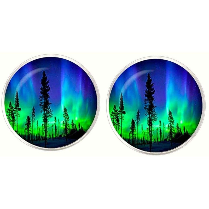 Bassin and Brown Northern Lights Cufflinks – Blue/Green