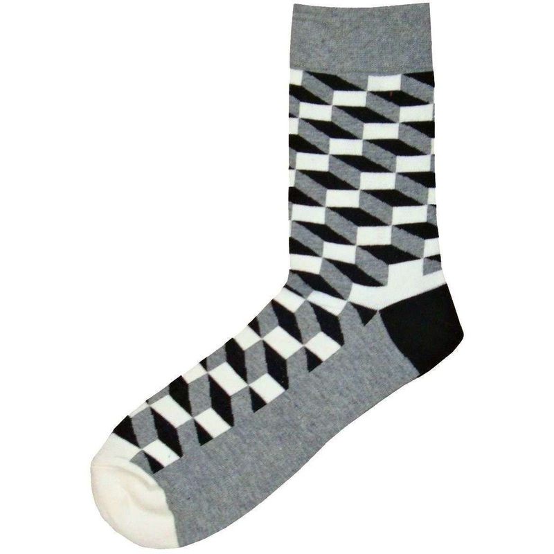Bassin and Brown Optical Check Socks – Black/Grey/White