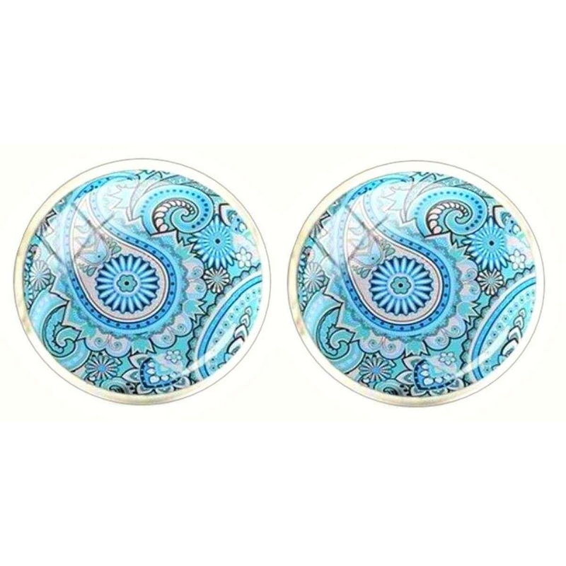 Bassin and Brown Paisley Cufflinks – Aqua Blue