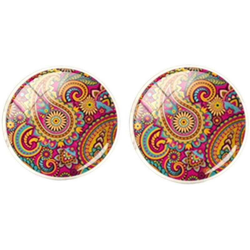 Bassin and Brown Paisley Cufflinks – Wine/Yellow