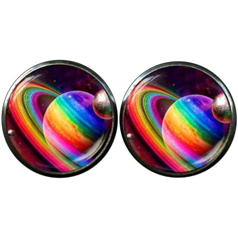 Bassin and Brown Planets and Rings Cufflinks – Multi-colour