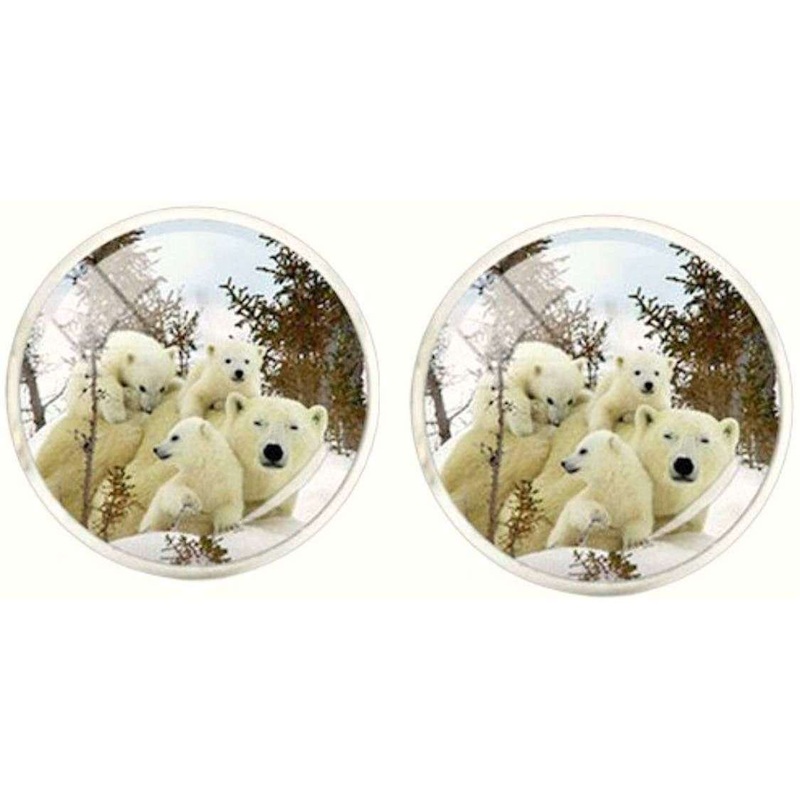 Bassin and Brown Polar Bear Cufflinks – White