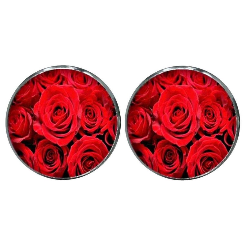 Bassin and Brown Roses Cufflinks – Red