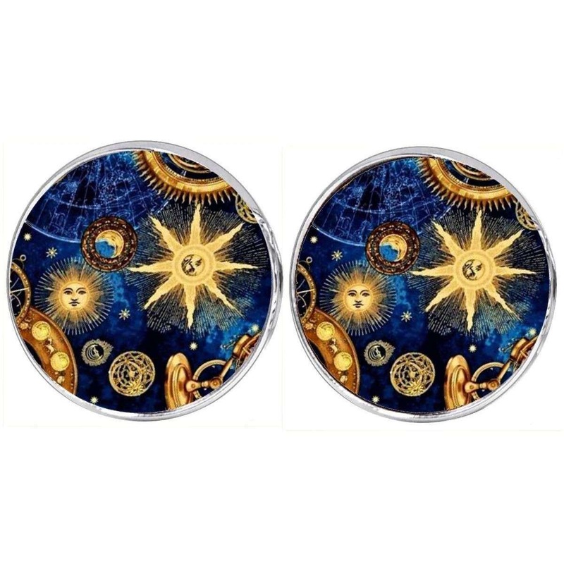 Bassin and Brown Star Flash Cufflinks – Blue/Beige