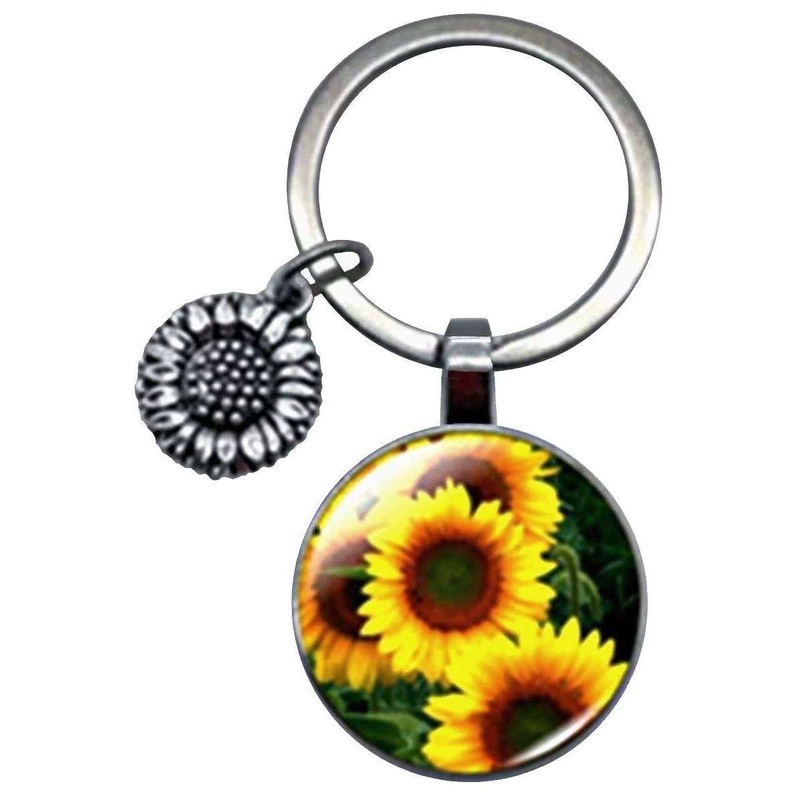 Bassin and Brown Sunflower Key Ring – Yellow/Brown