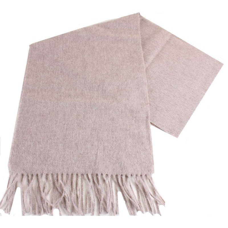 Bassin and Brown Veal Plain Wool Scarf – Beige