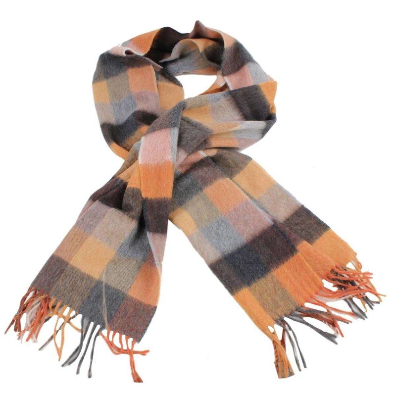 Bassin and Brown Bailey 1 Large Check Wool Scarf – Brown/Charcoal