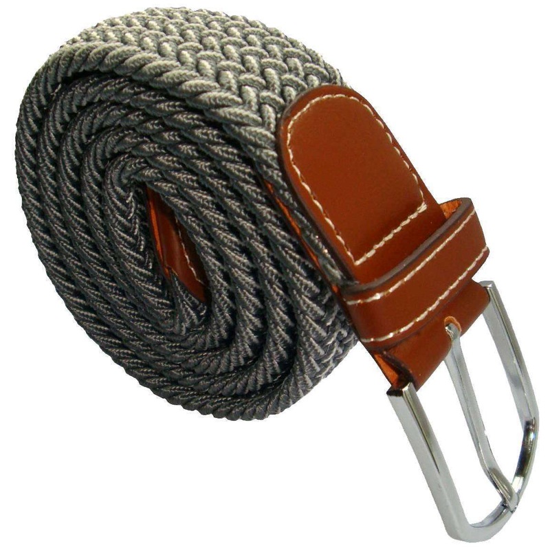 Bassin and Brown Chevron Stripe Elasticated Woven Belt – Grey