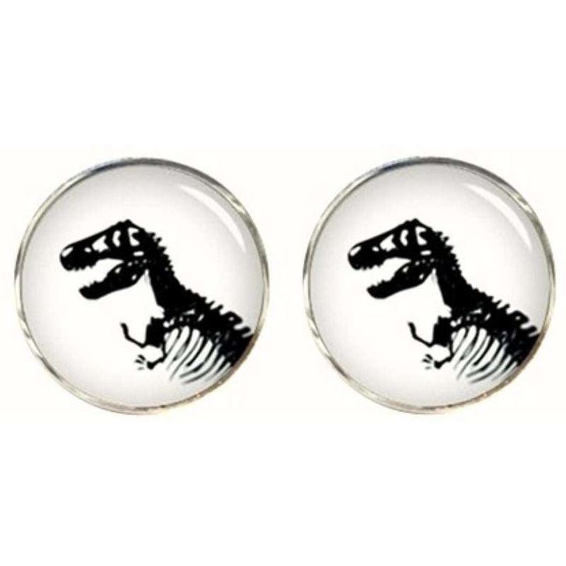 Bassin and Brown Dinosaur Cufflinks – White/black
