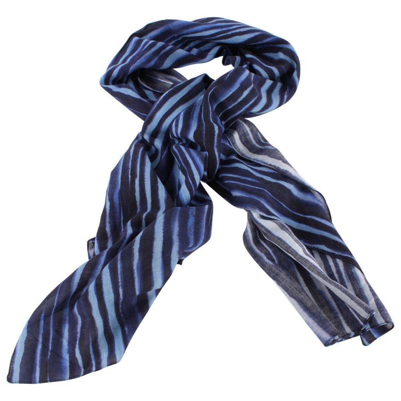Bassin and Brown Herbarium Abstract Cotton Scarf  – Blue/Lilac/Sky