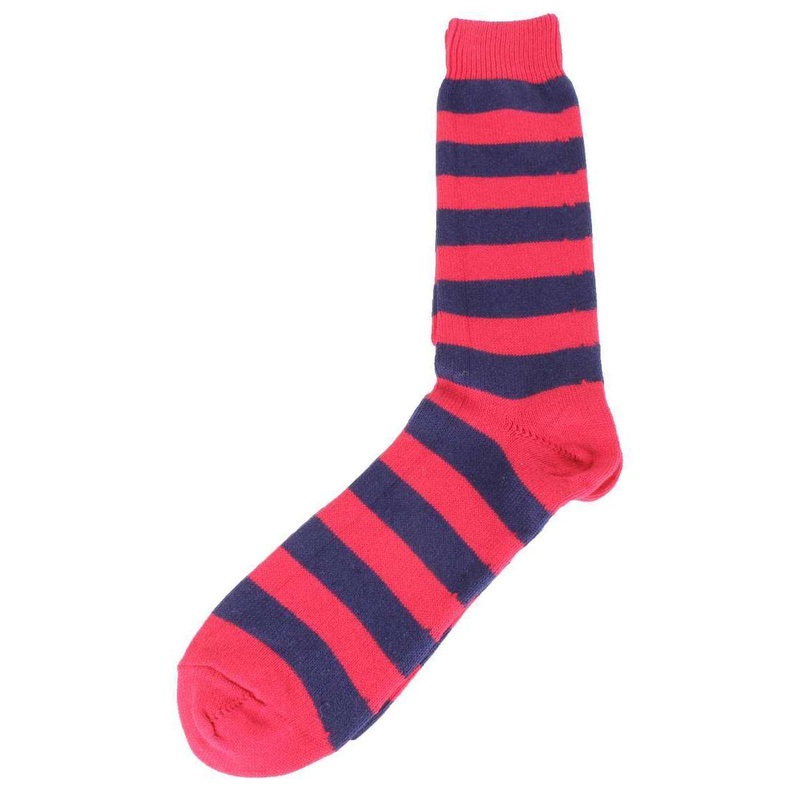 Bassin and Brown Hooped Stripe Socks – Red/Royal Blue