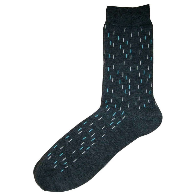 Bassin and Brown Mini Line Socks – Grey/Turquoise/White