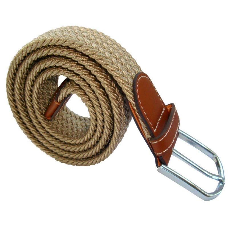 Bassin and Brown Plain Elasticated Woven Belt – Beige