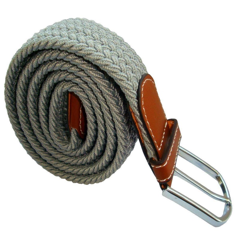 Bassin and Brown Plain Woven Belt – Light Grey