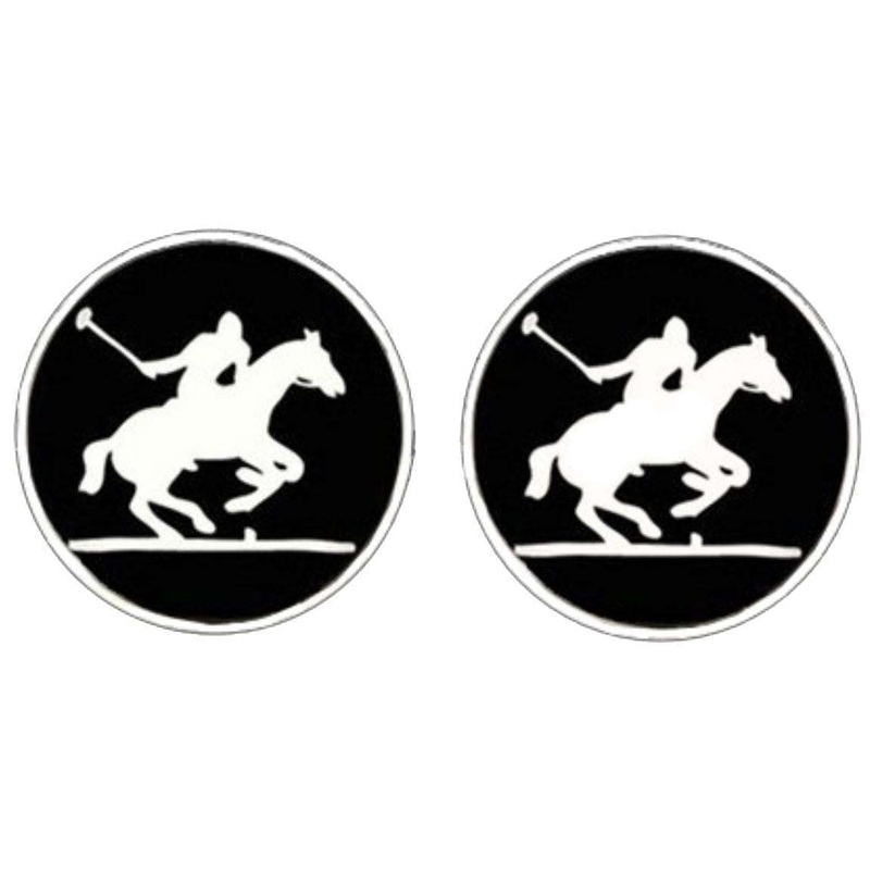 Bassin and Brown Polo Player Cufflinks – Black/White
