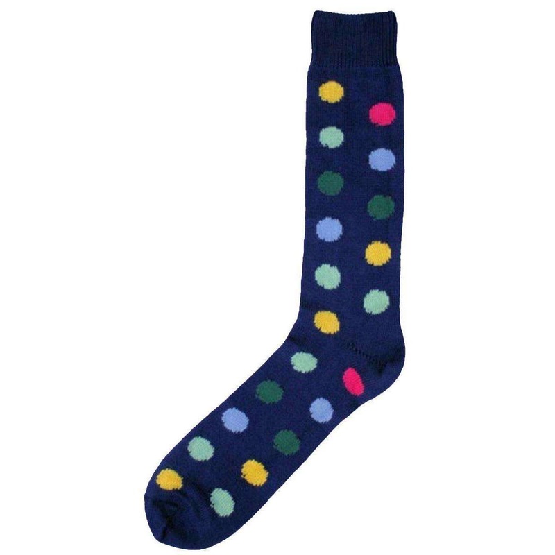 Bassin and Brown Spotted Midcalf Socks – Navy/Multi-colour