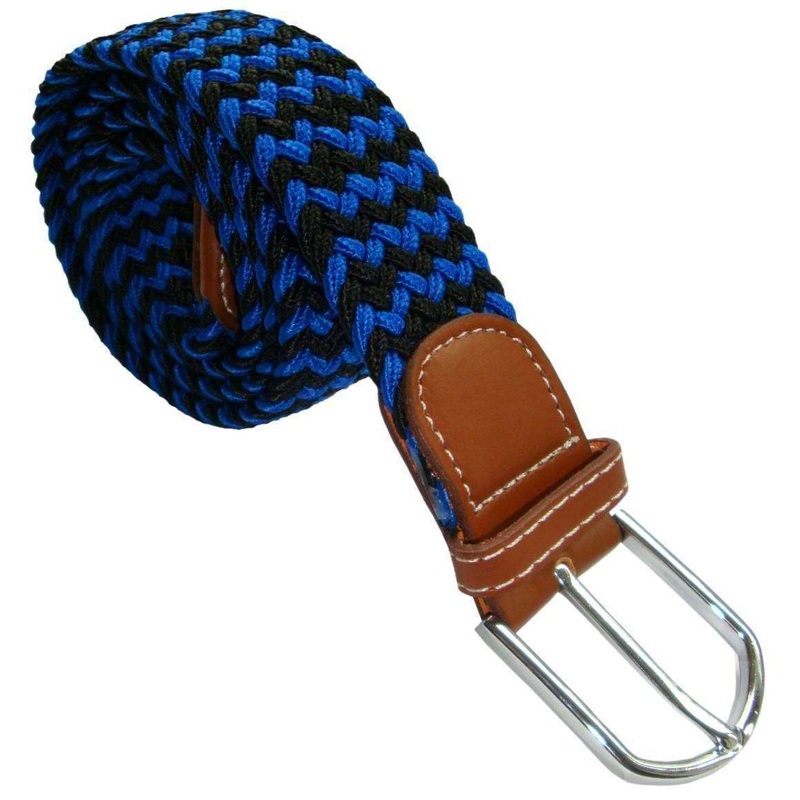 Bassin and Brown Striped Elasticated Woven Belt – Navy/Blue