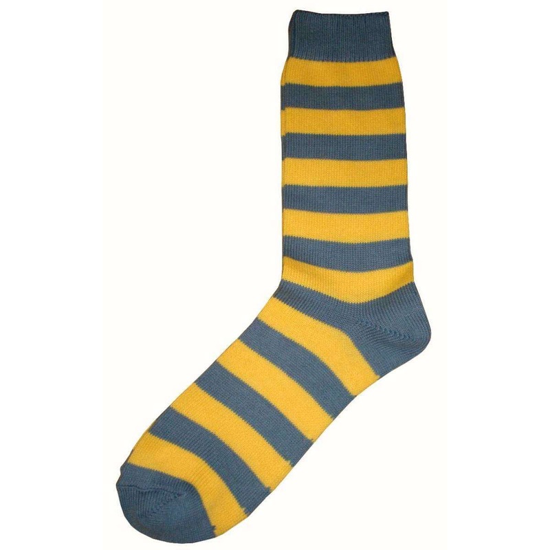 Bassin and Brown Striped Midcalf Socks – Yellow/Grey
