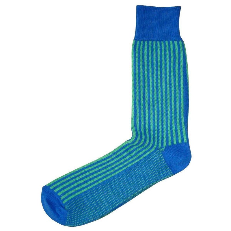 Bassin and Brown Vertical Stripe Socks – Blue/Green