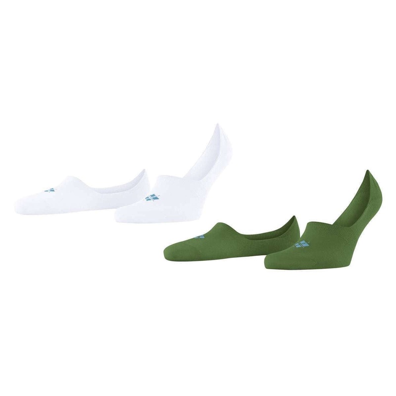 Burlington Everyday 2 Pack No Show Socks – Fir Green/White