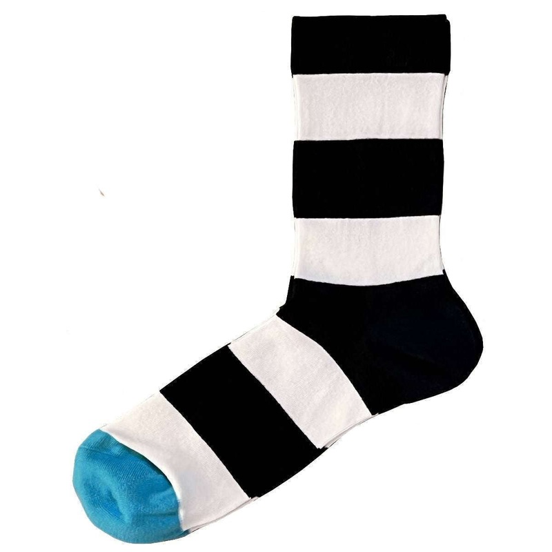 Bassin and Brown Block Stripe Socks – Black/White/Blue