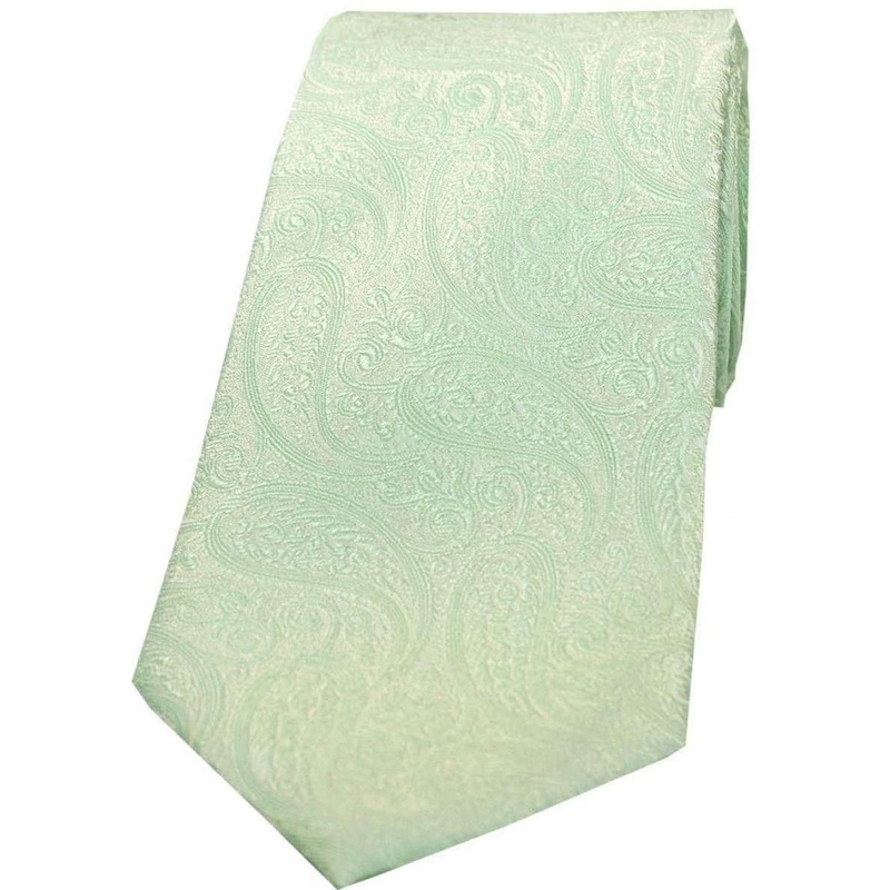 David Van Hagen Classic Paisley Silk Tie – Mint