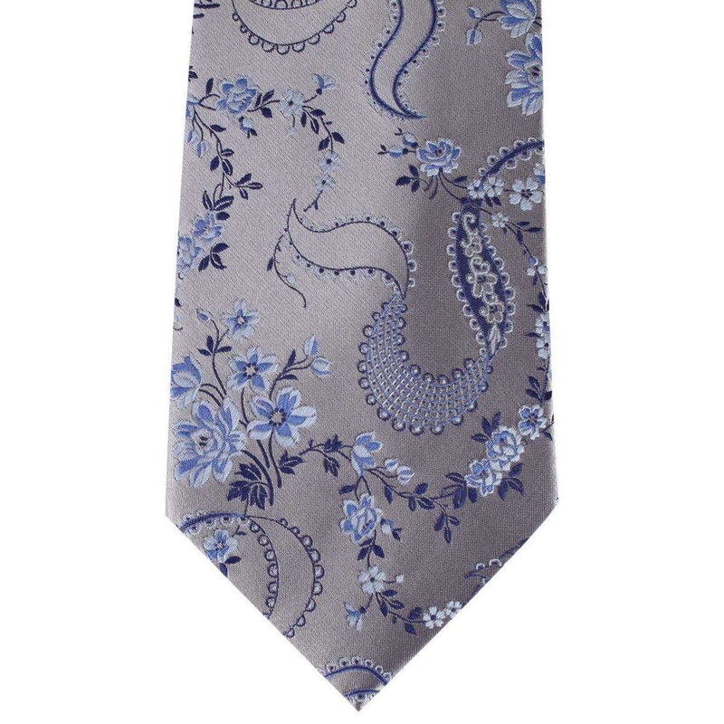 David Van Hagen Floral Tie – Grey