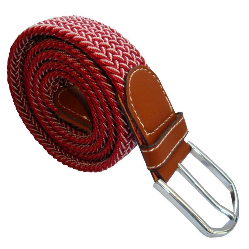 Bassin and Brown Chevron Woven Belt – Red/White