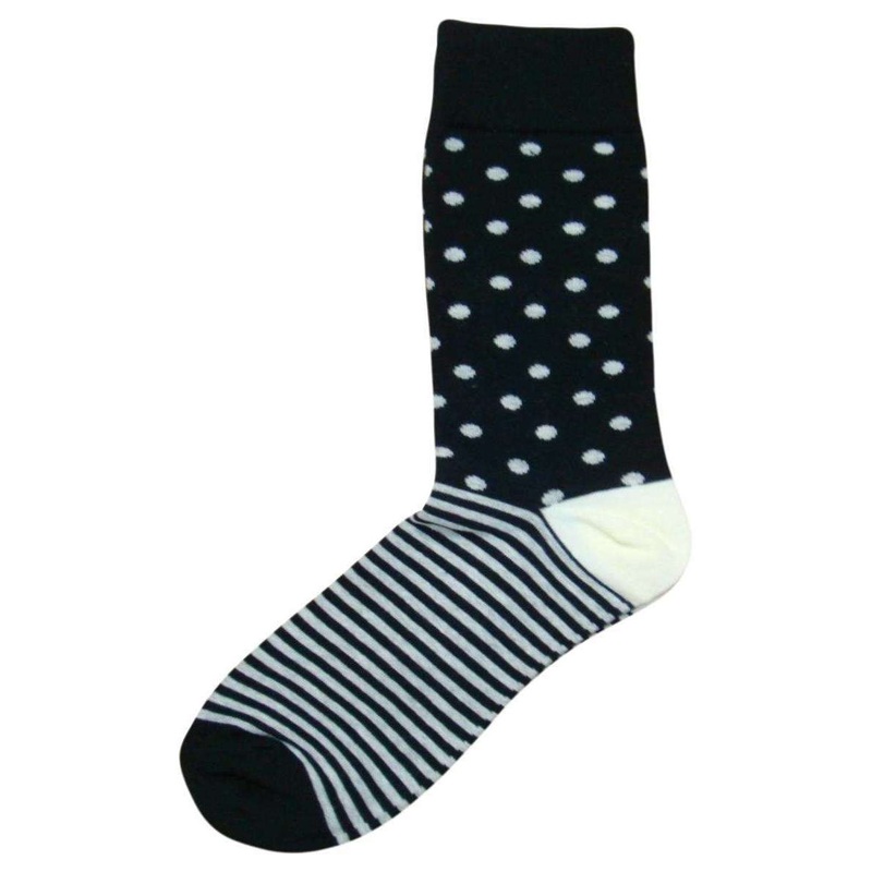 Bassin and Brown Contrast Heel and Toe Striped Socks – Black/White