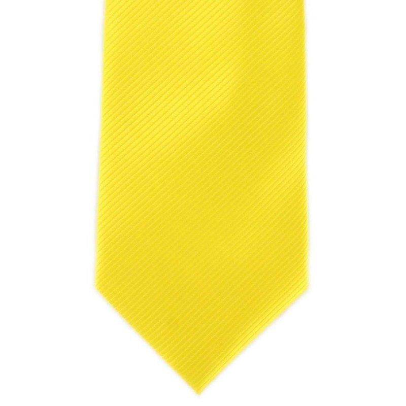 Michelsons of London Plain Rib Polyester Tie – Yellow