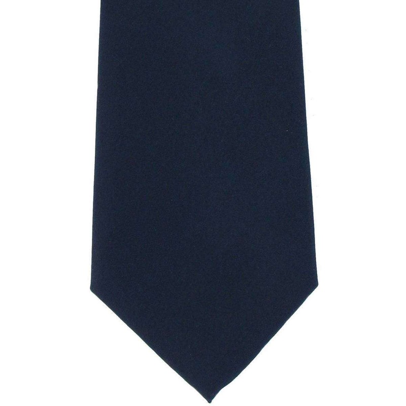 Michelsons of London Plain Silk Tie – Navy Blue