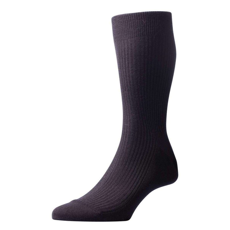 Pantherella Naish Rib Merino Wool Socks – Black