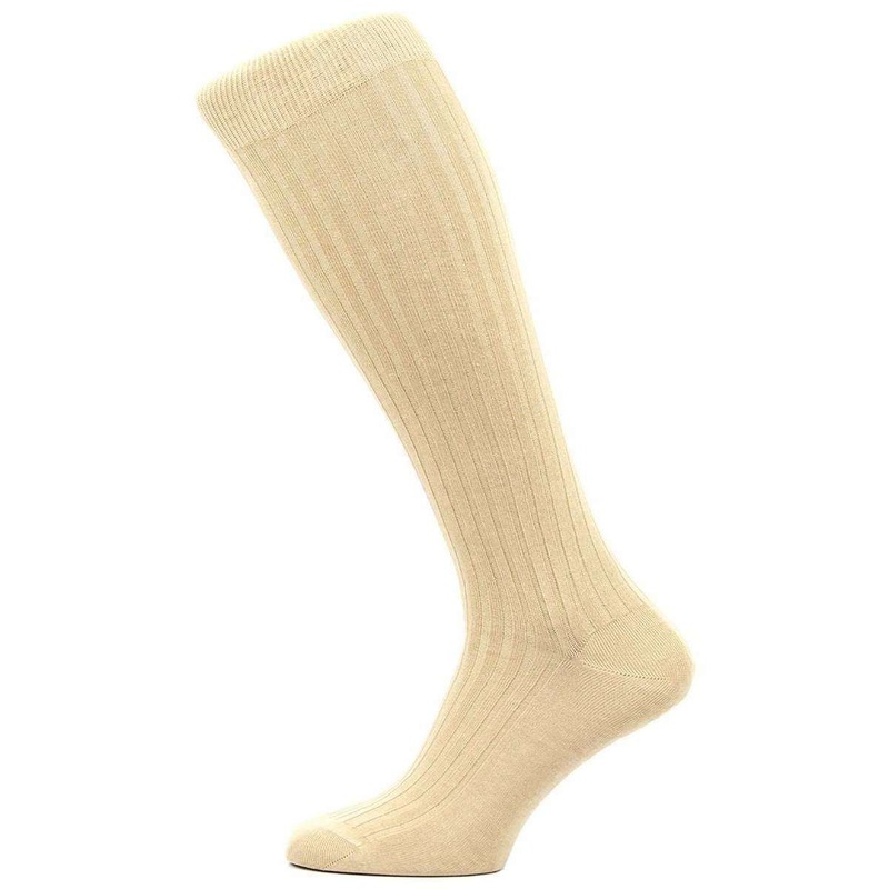 Pantherella Danvers Rib Over the Calf Cotton Lisle Socks – Ligh Khaki